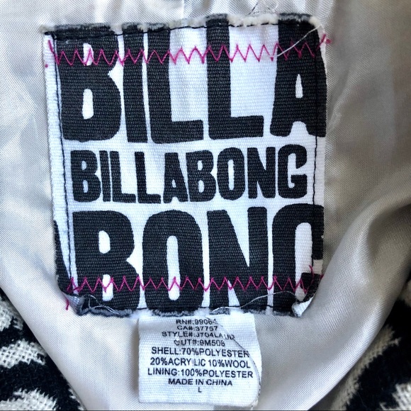 BillaBong Wool Geo Peacoat Double Breasted L EUC - Picture 3 of 8